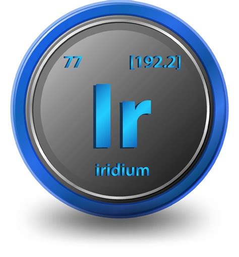 Iridium chemical element. Chemical symbol with atomic number and atomic ...