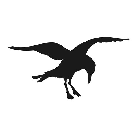 Silhouette of flying seagulls. Hand drawn illustration converted to vector. 8987513 Vector Art ...