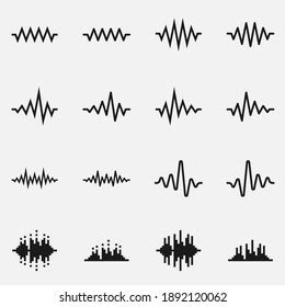 Set Sound Waves Black White Vector Stock Vector (Royalty Free) 1892120062 | Shutterstock