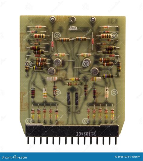 The Old Transistors Computer Chip on White Background Stock Photo - Image of technology ...