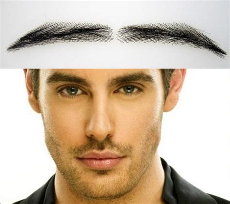 2018 Sobrancelha Eye brow wig Shapes for Men ,wholesale Human Hair lace men Eye brows With Dark ...