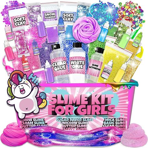 Laevo Unicorn Slime Kit for Girls - The Ultimate Fluffy Slime Supplies ...