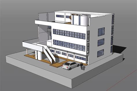 Sketchup 3D Architecture models-Villa Stein(Le Corbusier) – Download AUTOCAD Blocks,Drawings ...