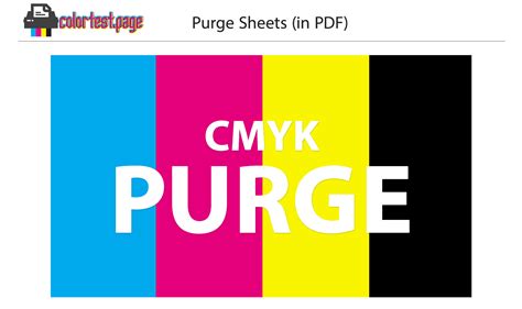 Printer Purge Sheet (PDF) | Color Test Page