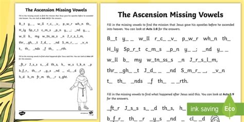 Ascension Day Worksheet | Religious Education | Twinkl