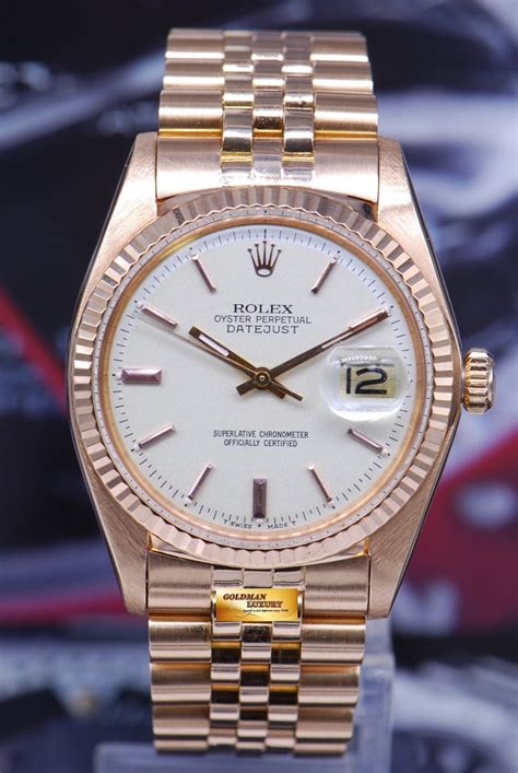 [SOLD] ROLEX OYSTER PERPETUAL DATEJUST 18K ROSE GOLD Ref : 1601 (VERY ...