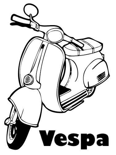 Mewarnai Gambar Vespa