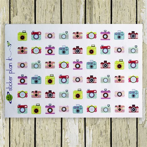 CAMERA PHOTOGRAPHY Planner Stickers Set of 54, Perfect for the Erin ...