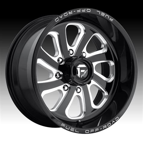 Fuel Flow D587 8-Lug Gloss Black Milled Custom Truck Wheels Rims - D587 ...