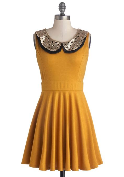 Mustard Color Dress - Effy Moom