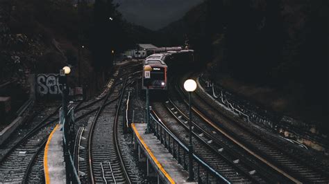 1920x1080 Train Railways Dark Evening Photography Laptop Full HD 1080P ...