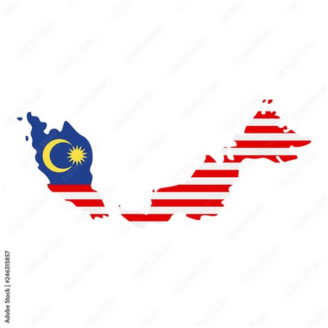 map of Malaysia - flag Stock Vector | Adobe Stock