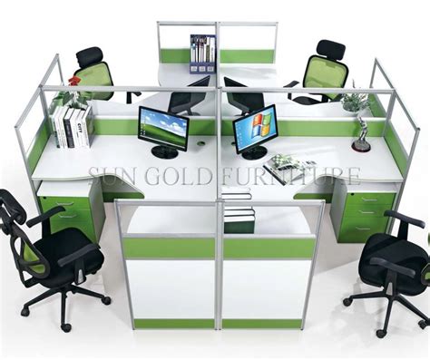 Modern Office Furniture Cross 4 Person Office Cubicle Workstation Table - Office Workstation and ...