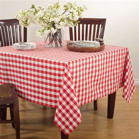 Red Gingham Checkered Design Cotton Tablecloth 72" Square - Walmart.com ...