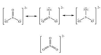 Explain the resonance structures for the sulfite ion, SO3^{2-}. | Study.com