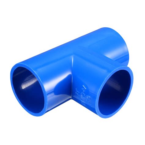 40mm Slip Tee PVC Pipe Fitting T-Shaped Coupling Connectors Blue 3 Pcs ...