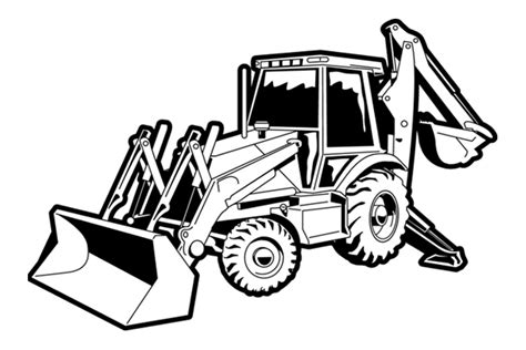 Backhoe Clipart Black And White