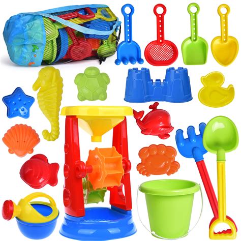 Buy FUN LITTLE TOYS 19 Piece Sand Beach Toys Set Toddler Sandbox Sand Toys for Kids Ages 3-12 ...