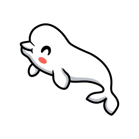 Cute little beluga whale cartoon 10807875 Vector Art at Vecteezy