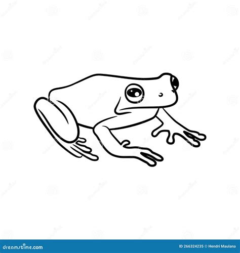 Frog Line Art Drawing Illustration Stock Vector - Illustration of frog ...