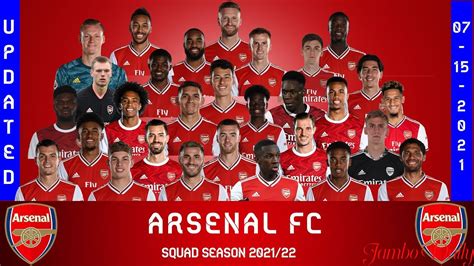 Arsenal FC Squad 2021/2022 Premier League. - Jambo Daily