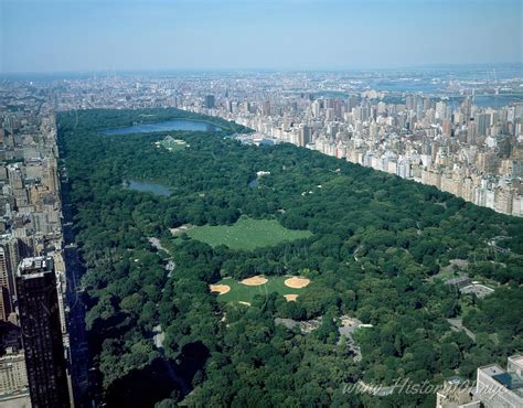 Aerial View of Central Park - NYC in 1980