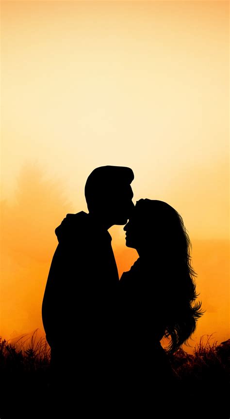 Download wallpaper 1440x2630 couple, hug, kiss, love, outdoor, sunset ...