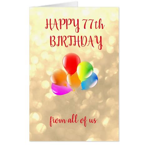 Large Happy 77th Birthday Card | Zazzle.com