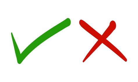 Tick Cross Red And Green Symbols Check Mark Vector Image | sexiezpix ...