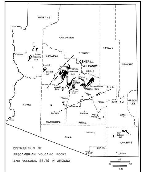 Proterozoic volcanic rocks and volcanic belts in Arizona | AZGS