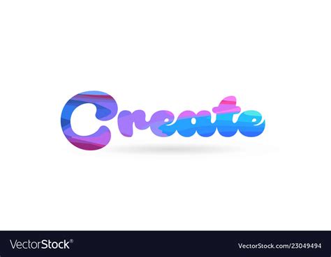 Create pink blue color word text logo icon Vector Image