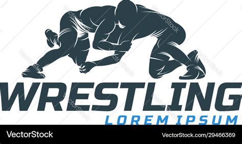 Wrestling logo template sport Royalty Free Vector Image