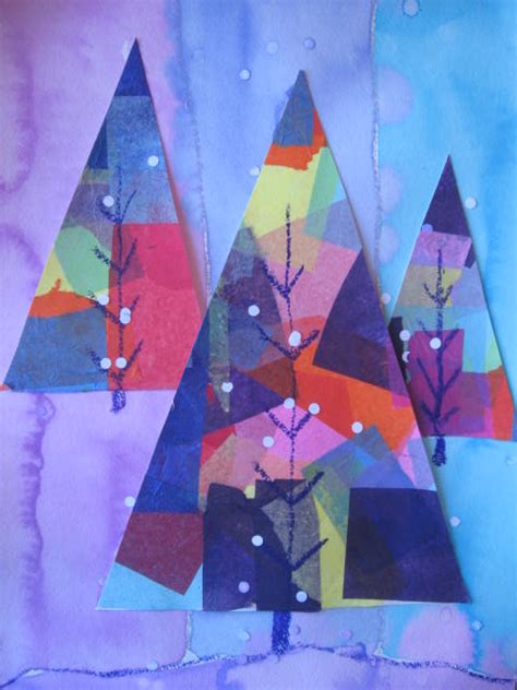 MaryMaking: Colorful Abstract Winter Trees