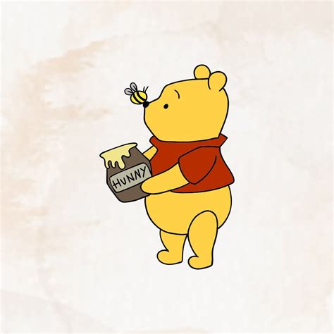 Classic Winnie The Pooh Honey Pot Drawing