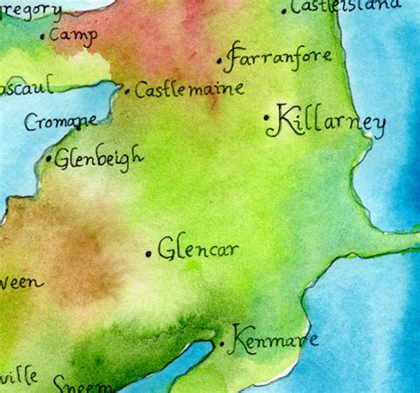 County Kerry Ireland Map LARGE Print Map of Ireland Counties Watercolor Map - Etsy