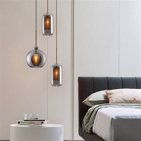 Modern Glass Single Pendant Bedside Lights