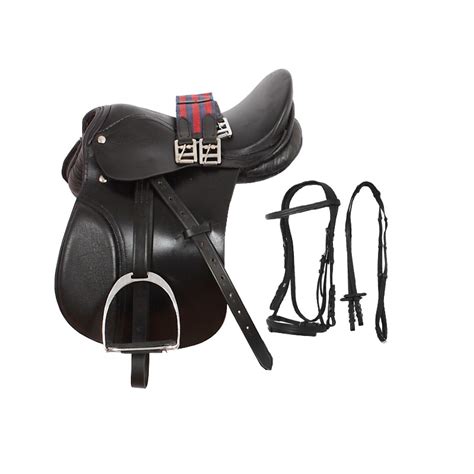 NEW ALL PURPOSE BLACK ENGLISH HORSE SADDLE SET 15 18