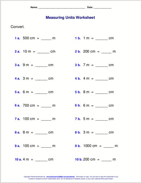 Centimeter Measuring Worksheet