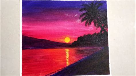 Sunset Beach Painting For Beginners