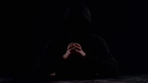 Mysterious Man With Hoodie In Silhouette... | Stock Video | Pond5