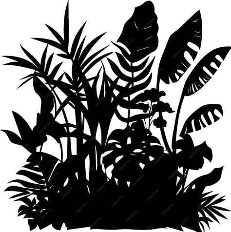 Premium Vector | Jungle tree vector silhouette illustration