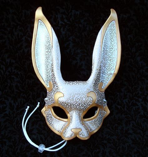 Venetian Rabbit Mask V4... handmade leather rabbit mask