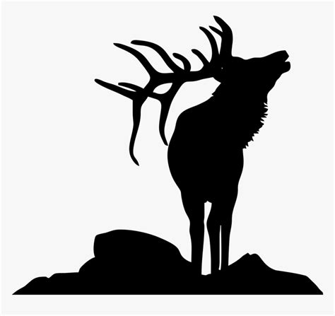 Clip Art Elk Antler Silhouette - Elk Silhouette, HD Png Download - kindpng