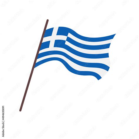 Waving flag of Greece country. Isolated greek flag with cross and blue ...