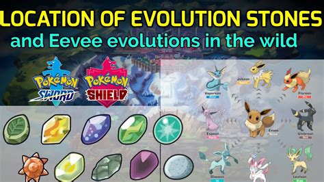 Where to find all Evolution stones and eevee evolutions in the wild - YouTube