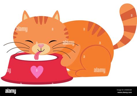 Cute funny cat drinking milk Stock Photo - Alamy