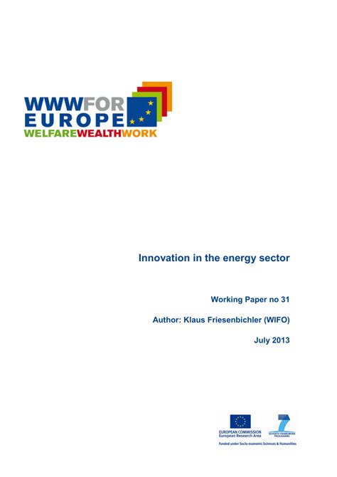 (PDF) Innovation in the Energy Sector