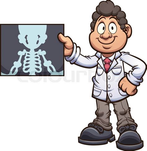 Cartoon radiologist doctor holding an ... | Stock vector | Colourbox