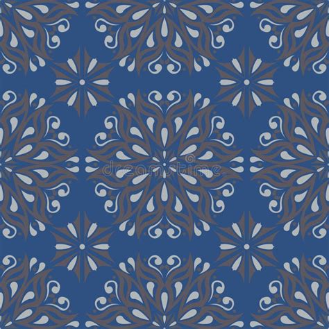 Seamless Floral Pattern. Dark Blue Background with Flower Designs Stock ...