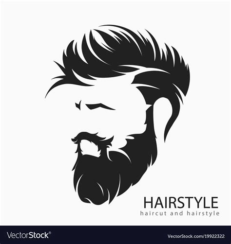 Mens hairstyle with a beard and mustache Vector Image